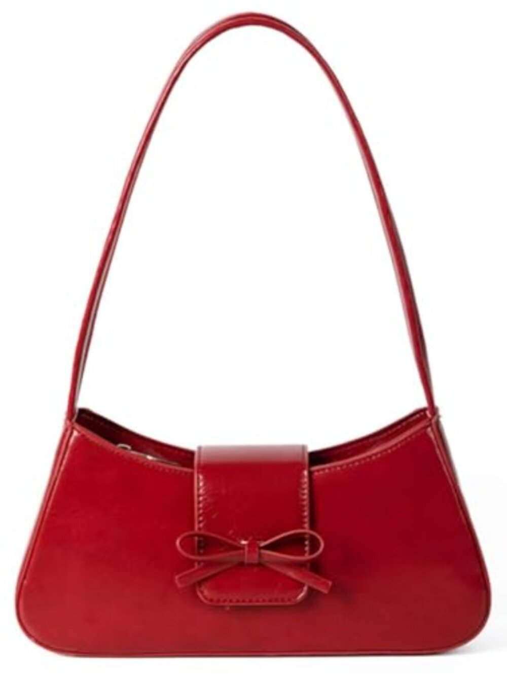 Faux Leather Hobo Shoulder Bag Bow Y2K Handbag Clutch Purse